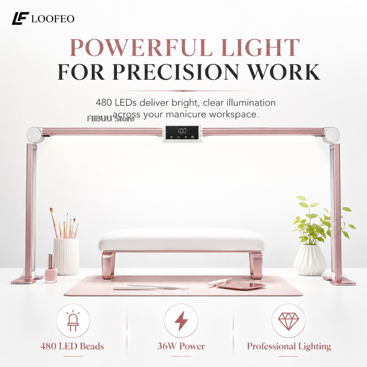 Desk Setup Lamp - Professionelle LED-Nagellampe für Maniküretisch, Nageltechniker-Arbeitsbeleuchtung, Maniküretisch-Arbeitsleuchte,