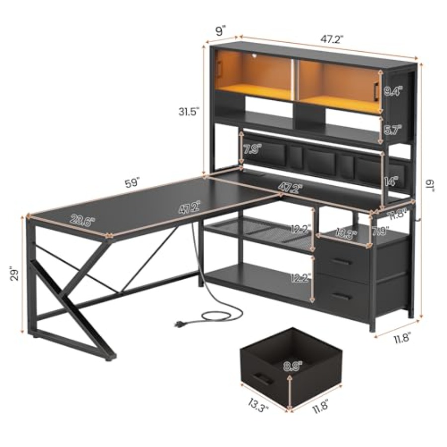 L-förmiger Gaming-Schreibtisch – Desk Setup L Shaped Bewertung und Preis